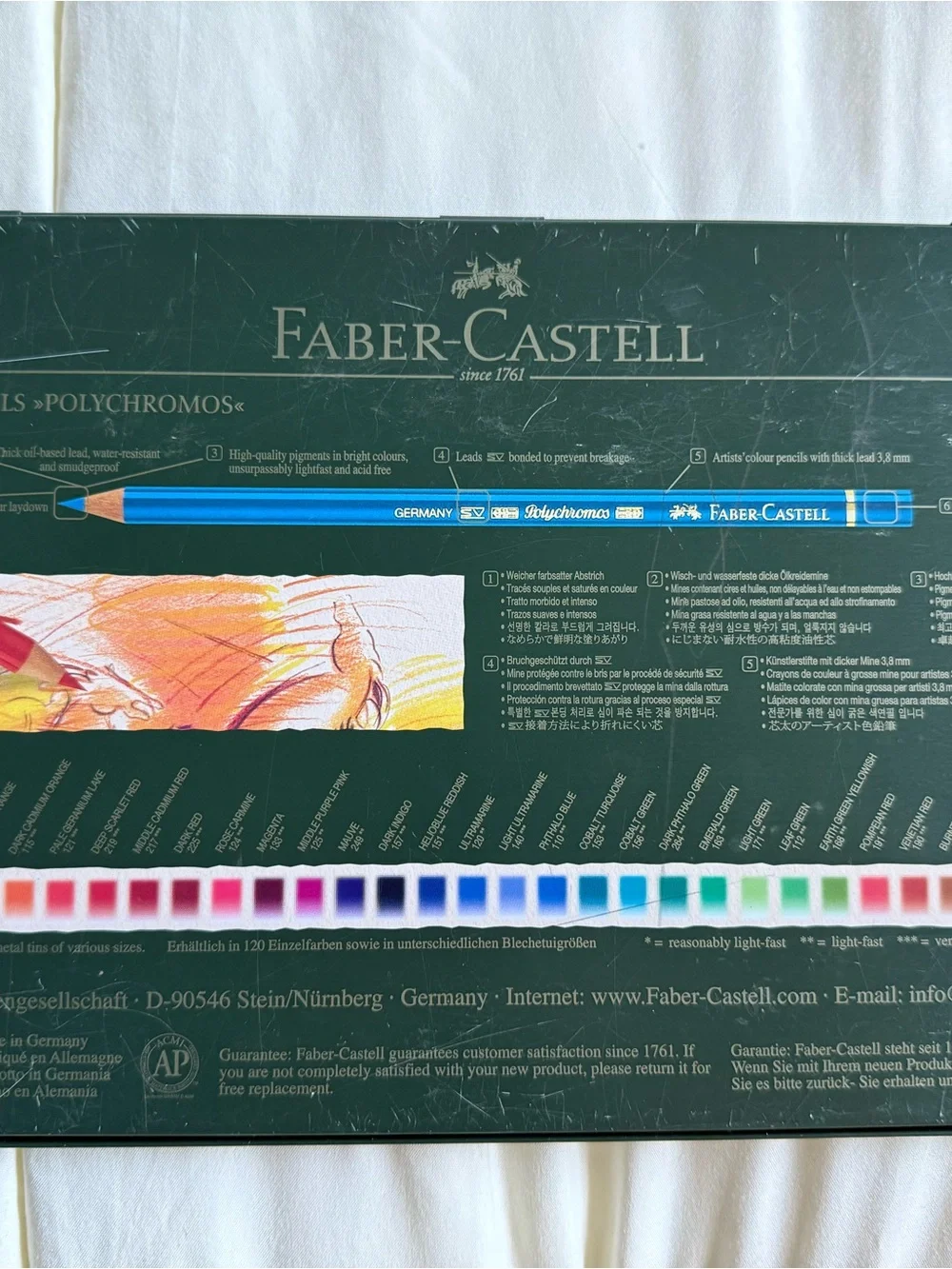 Faber-Castell Green Tin 36-Color Artists' Colored Pencils